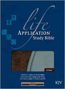 KJV Life Application Study Bible T/I TuTone Dark Choc/Dusty Blue - Tyndale